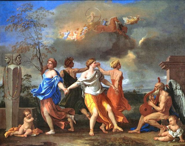 A Dance to the Music of Time Nicolas Poussin, 1634-1636 oil on canvas, 33 x 42 in The Wallace Collection, London photo in public domain from Wikimedia Commons