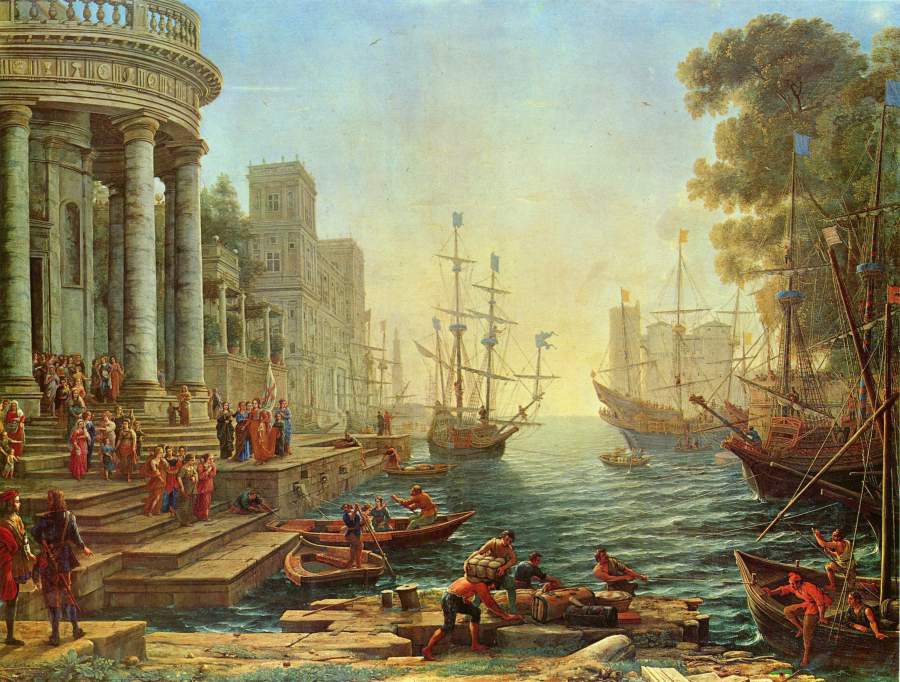 Seaport with the Embarkation of St. Ursula The National Gallery wikipaintings.org