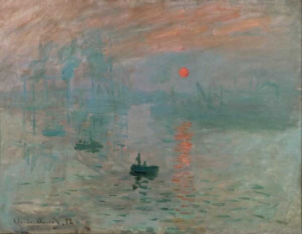 Impression, Sunrise Claude Monet, 1872 Musee Marmotan Monet public domain photo from Wikimedia Commns