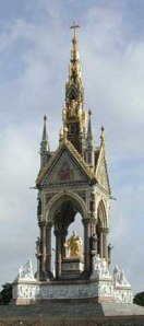 The Albert Memorial Architect: Sir George Gilbert Scott  Designed: 1872  Completed: 1876 (unveiled by Queen Victoria)  Height: 180 Feet  photo from the Victorian Web