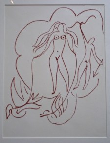 Adam and Eve, Florilege des Amours de Ronsard Henri Matisse, 1948 16 by 13 inches Original lithograph in sanguine on Arches paper. Inspired by the love poetry of Ronsard; Printed at L'Atelier Mourlot; Published by Alberta Skira in an edition of 320