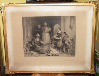 Bolton Abbey in the Olden Time Mezzotint Edwin Landseer Engraver: T. Landseer  19 x 22 in