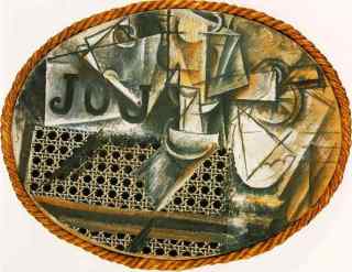 Still Life with  Chair Caning Pablo Picasso, 1912 collage on canvas Musee Picasson, Paris copyright Succession Picasso, 