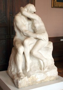 Le Baiser Auguste Rodin, 1889 marble 72 x 44 x 46 in Rodin Museum, Paris photo in public domain from Wikimedia Commons