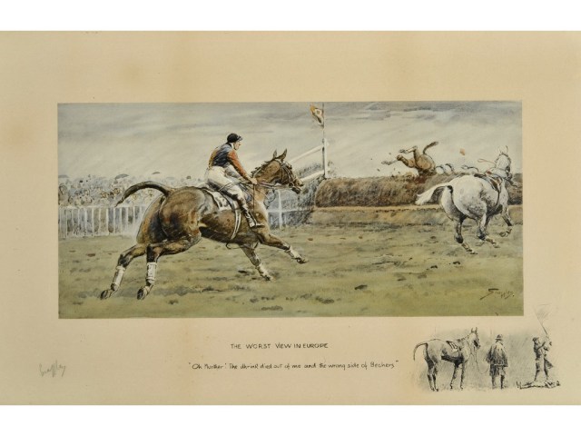 The Worst View in Europe Snaffles Color print, 16 x 26 in