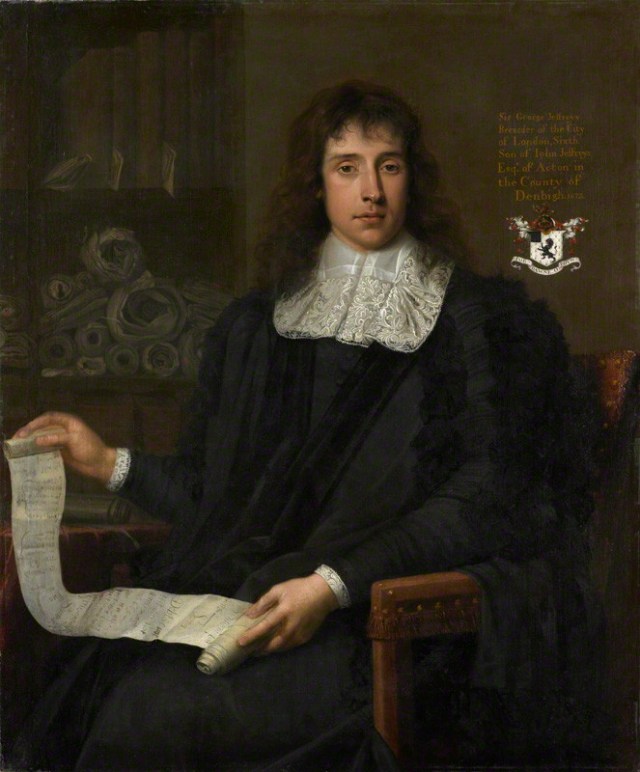 George Jeffreys, 1st Baron Jeffreys of Wem  John Michael Wright, 1673 oil on canvas, 1673 47 3/4 in. x 39 3/4 in. oil on canvas 48 x 40 in Purchased, 1989 NPG 6047 NPG 6047 © National Portrait Gallery, London by Creative Commons license