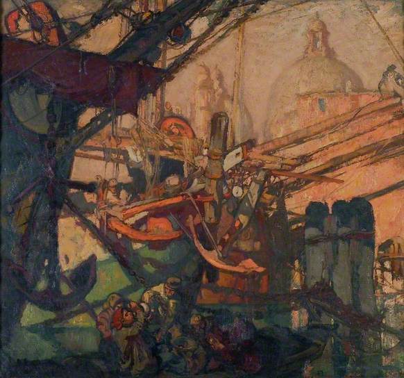 Santa Maria della Salute, Venice Frank Brangwyn, 1906, repainted 1933 oil on canvas, 59 x 64 in Ferens Art Gallery Kingston upon Hull, East Riding of Yorkshire, England photo BBC Your Paintings