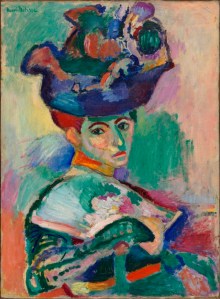Woman with a Hat Henri Matisse, 1905 oil on canvas, 31 x 24 in San Francisco Museum of Art,  ©Succession H. Matisse, Paris / Artist Rights Society (ARS), New York.[1] photo from Wikipedia.org, public domain in US