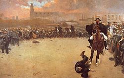 Charge or Barcelona, 1902 Ramon Casas, 1899 Museu Comarcal de la Garrotxa Olot, Catalunya photo public domain from Wikimedia Commons
