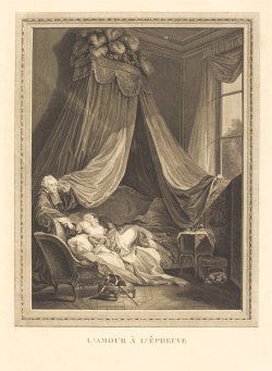 L'amour a l'epreuve, Jacques-Firmin Beauvarlet after Pierre-Antoine Baudouin engraving Courtesy of the National Gallery of Art, The Widener Collection 