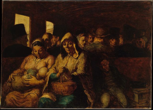 The Third Class Carriage Honoré Daumier, 1864 oil on canvas, 26 x 36 in The Metropolitan Museum photo in public domain from Wikipedia.org