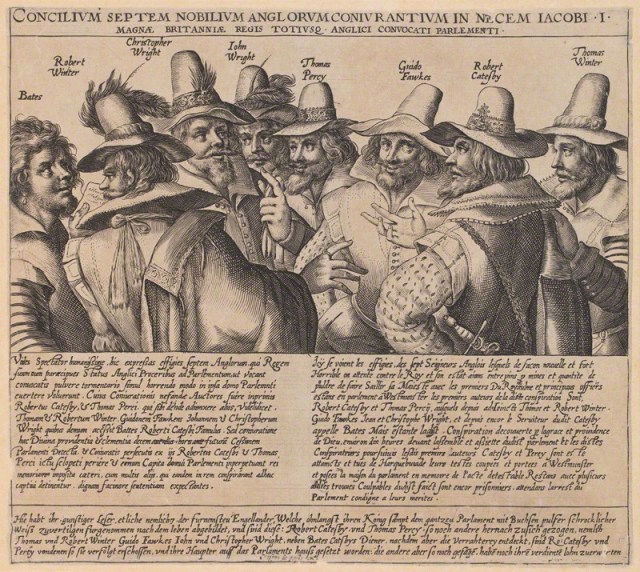 The Gunpowder Plot Crispijn de Passe the Elder, engraving, circa 1605 from the National Portrait Gallery with permission by Creative Commons license