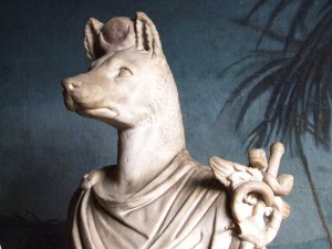 Anubis white marble, height 62" 1st-2nd century AD From Anzio, Villa Pamphili Vatican Museum, Rome photo from Wikimedia Commons by Creative Commons GNU license