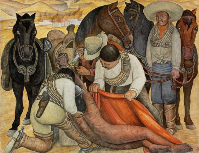 Liberation of the Peon Diego Rivera, 1923, 1931 fresco, 73 x 94 in The Philadelphia Museum of Art © 2014 Banco de México Diego Rivera Frida Kahlo Museums Trust, Mexico, D.F. / Artists Rights Society (ARS), New York photo courtesy of www.diegorivera.org
