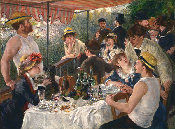 Luncheon of the Boating Party Pierre Auguste Renoir, 1880-81 oil on canvas, 51 x 69 in The Phillips Collection, Washington, DC photo in public domain from Wikimedia Commons via the Google Art Project