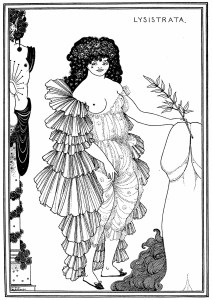 Lysisstrata Aubrey Beardsley, 1896 plate I, 12 x 9 in from ebooks.adelaide.edu.au