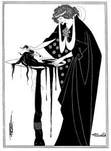 The Dancer's Reward Aubrey Beardsley, 1894 plate from Oscar Wilde's Salome photo from The Victorian Web