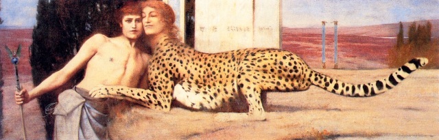 The Sphinx or The Caress Fernand Khnopff, 1896 oil on canvas, 20 x 59 in Musées Royaux des Beaux-Arts, Brussels The Yorck Project via Wikimedia Commons