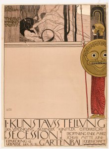Poster for Secession I Gustav Klimt, 1898 color lithograph, 39 x 28 in Museum of Modern Art, NY photo from nyarc.org